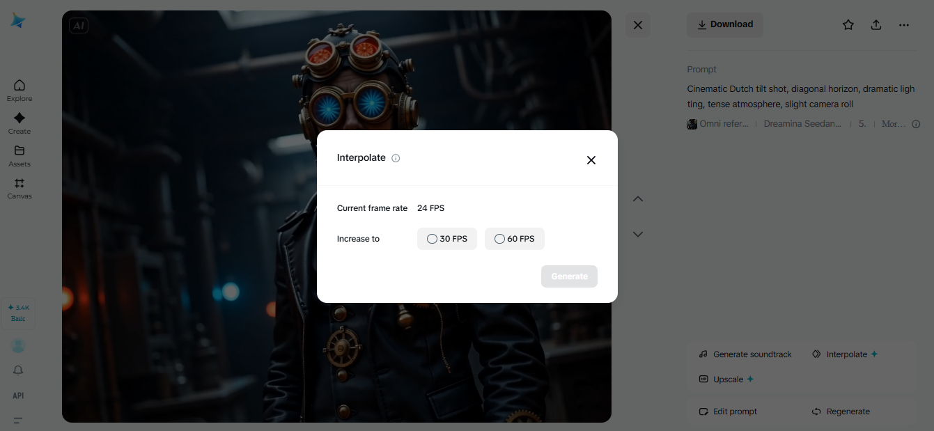 Dreamina interpolieren