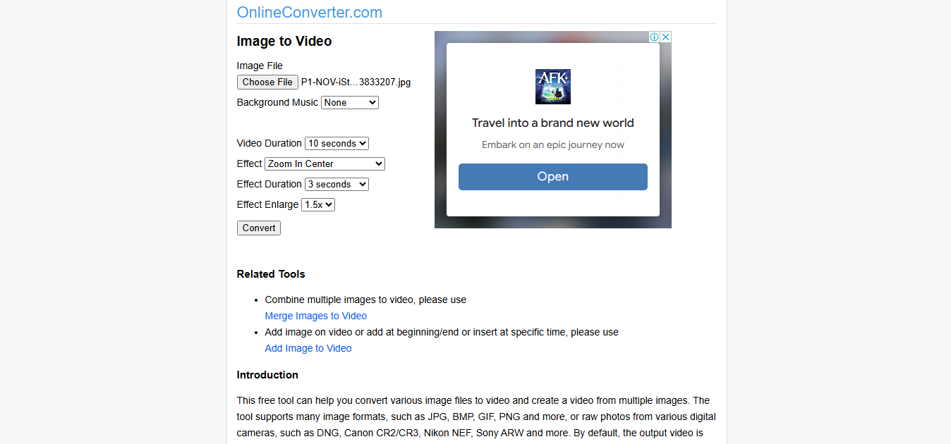 Online jpg to movie converter