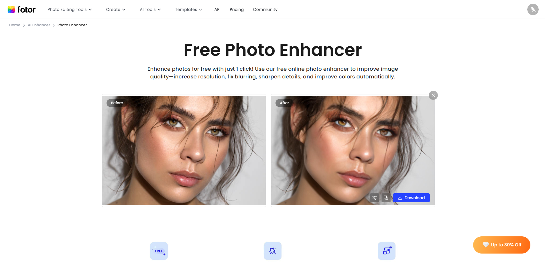 Improving image with the Fotor photo enhancer