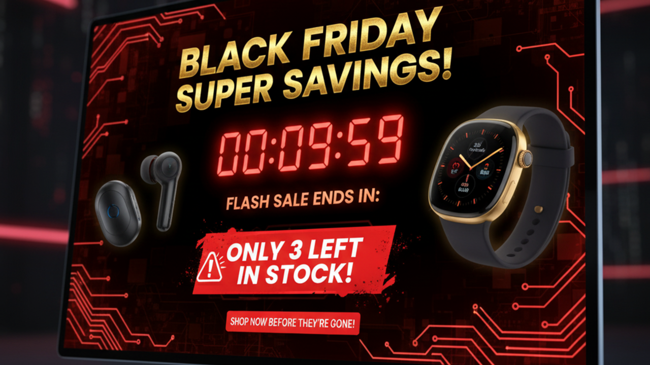 Menggunakan reka bentuk risalah Black Friday untuk mencipta rasa segera