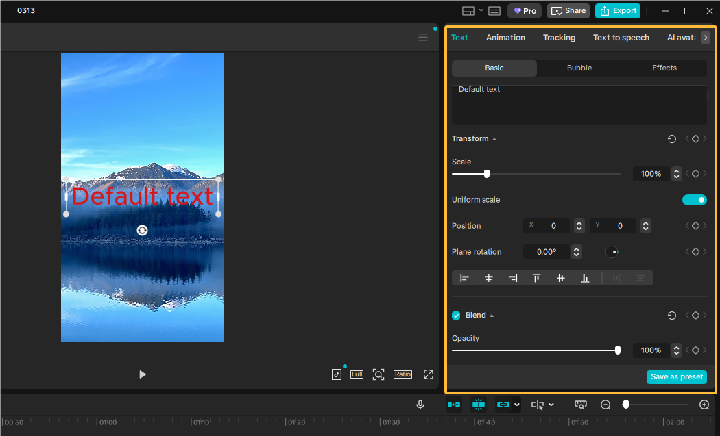 Mostrar texto en el video en el CapCut escritorio