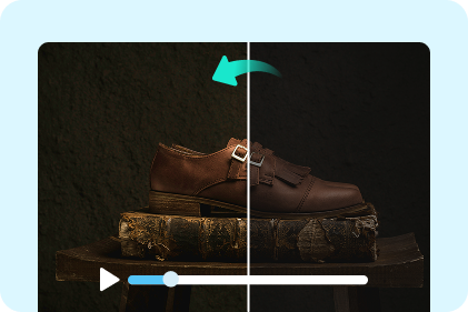 Corrigir a iluminação e melhorar vídeo online para exibições de produtos