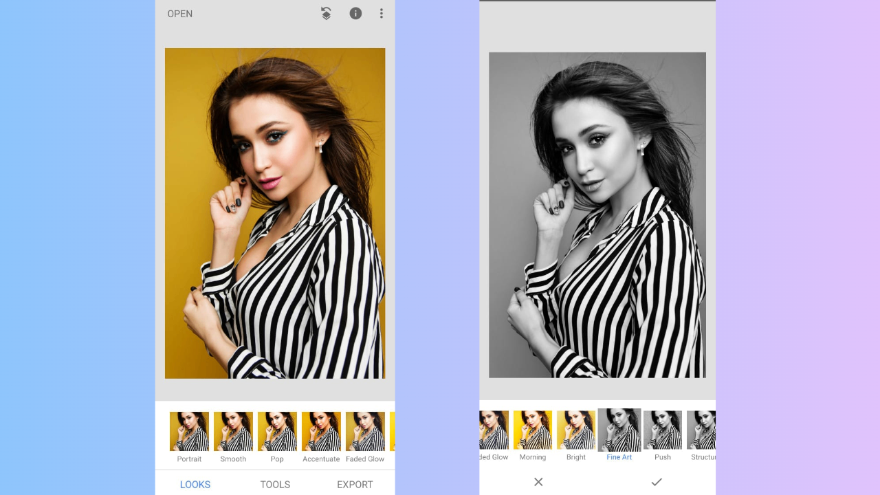 Snapseed na mga filter para sa iPhone