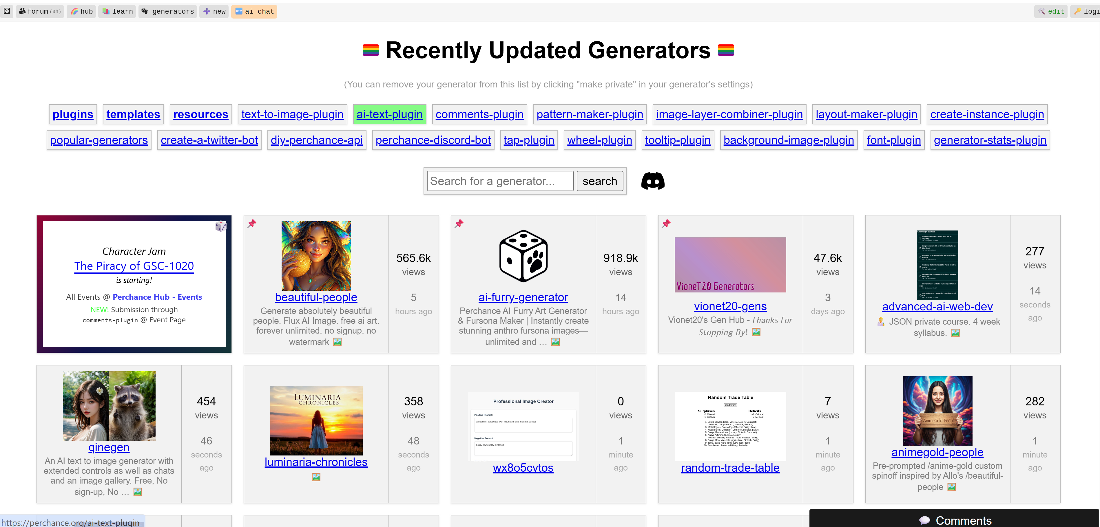 Perchance AI video generator