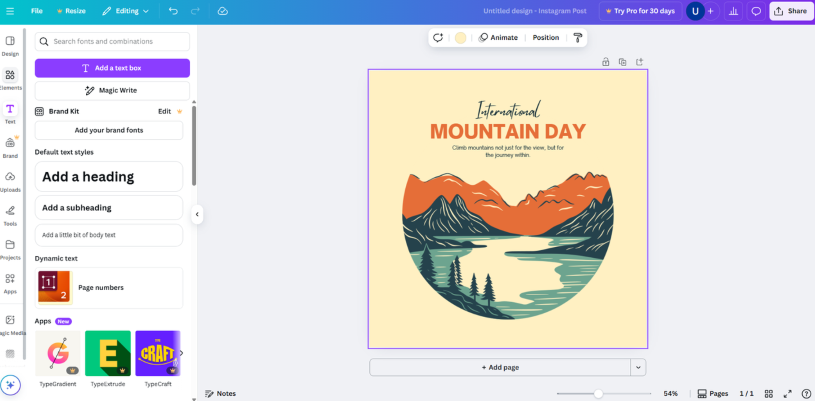 Póster minimalista creado con el generador de posters de Canva AI.