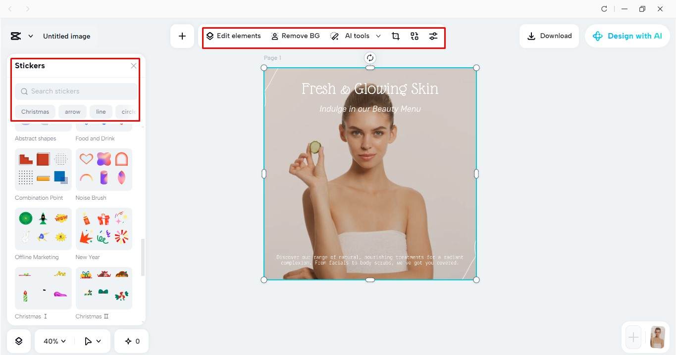 Customize your image in CapCut