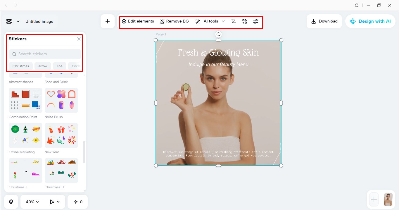 Customize your image in CapCut