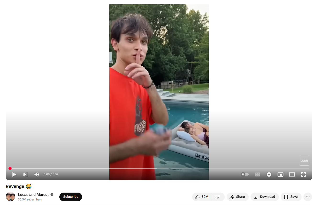 Lucas e Marcus Revenge - un fantastico e più apprezzato YouTube Short