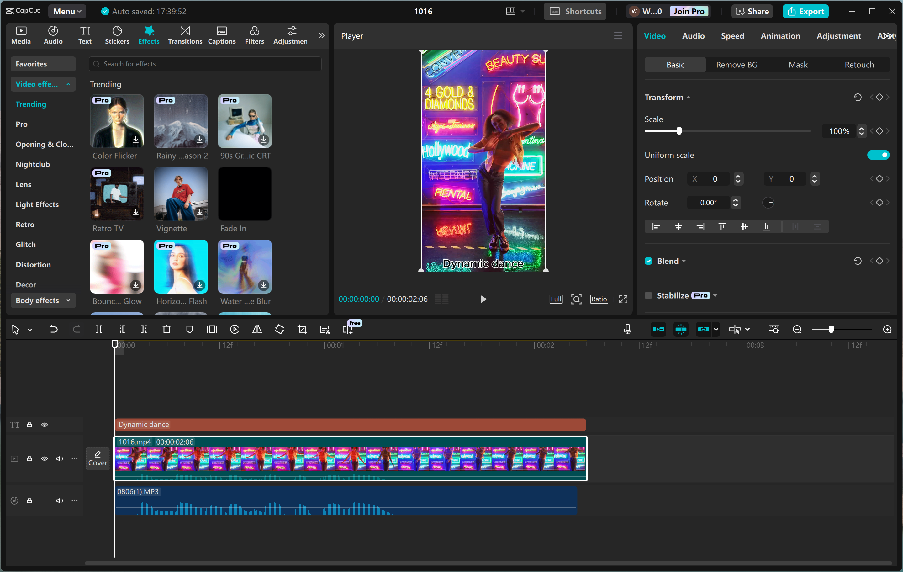 Interface of the CapCut desktop video editor - the best tool to apply zoom effects in video