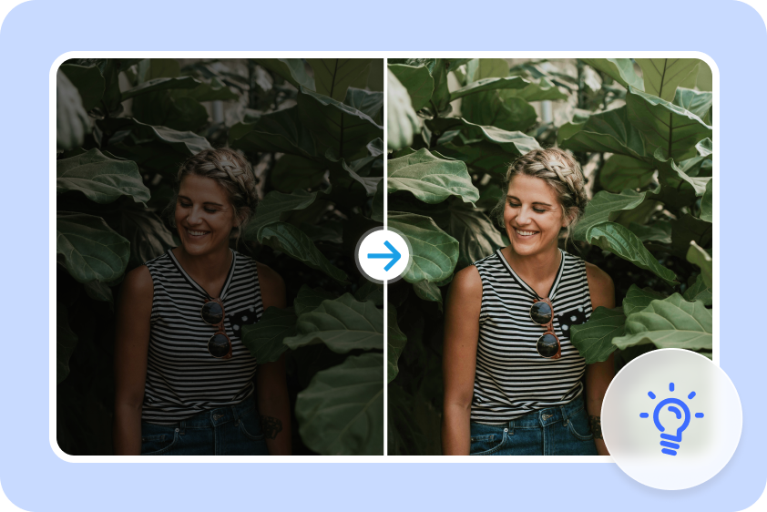 Restoring images with the bright photo feature