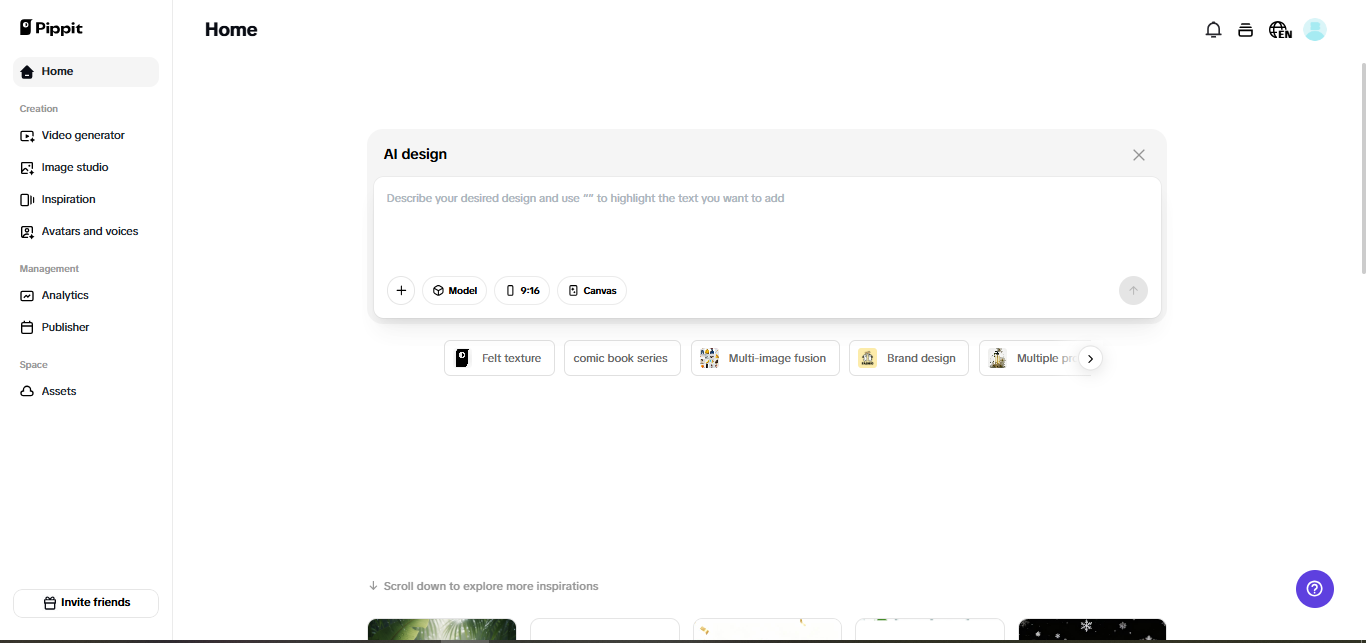 AI design tool in Pippit