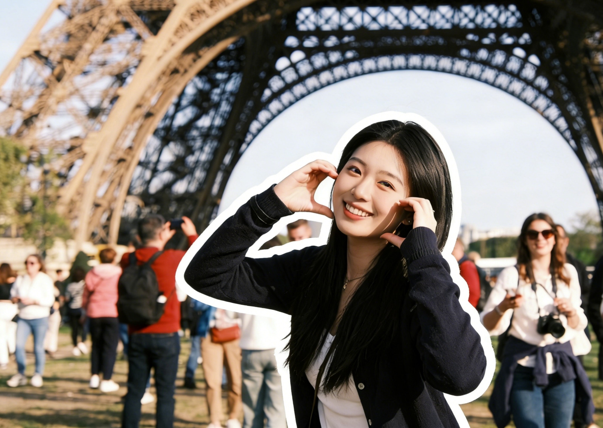 Remove surrounding tourists from this landmark photo