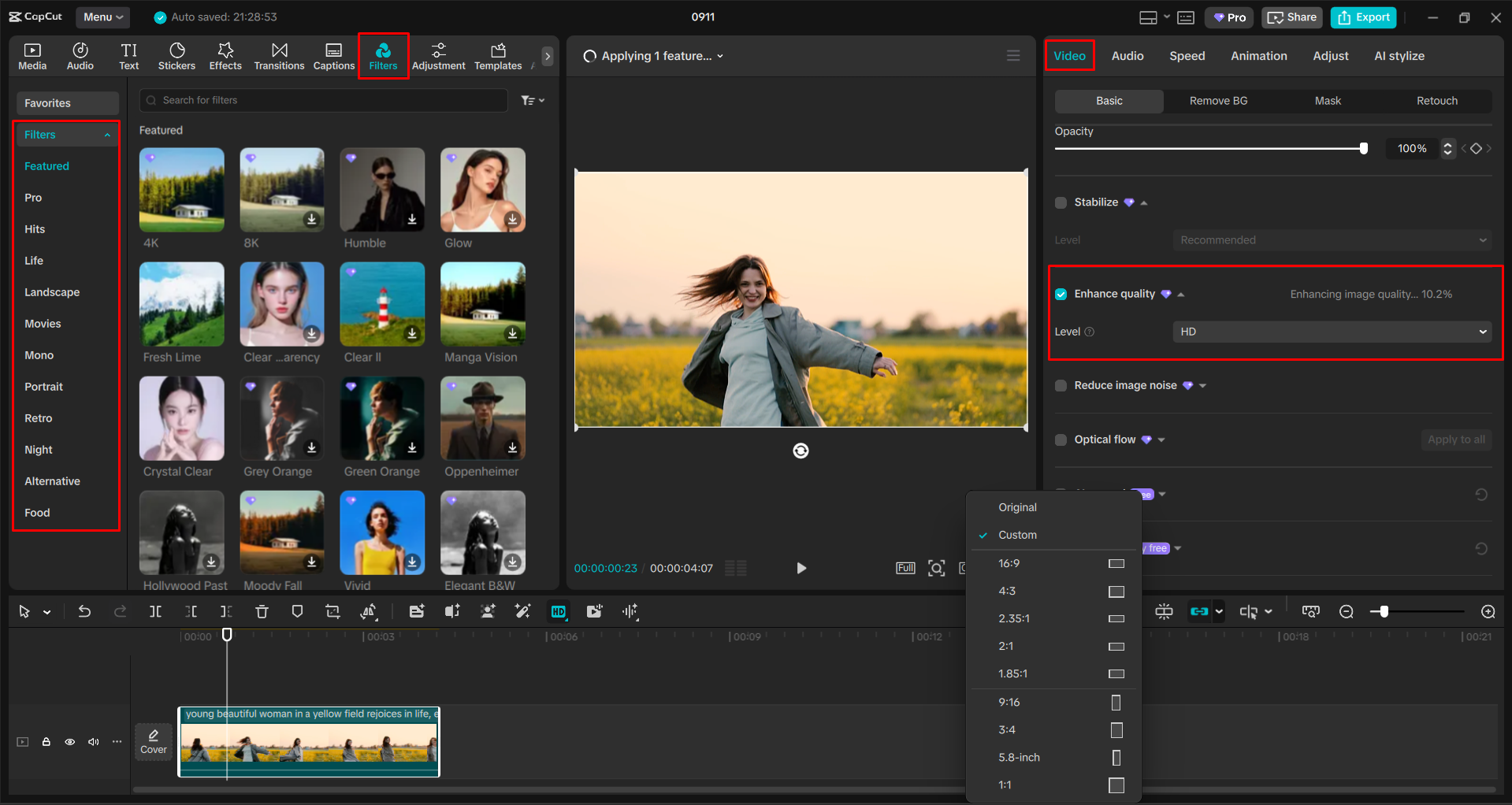 Anpassen eines Videos mit dem CapCut Desktop-Video-Editor