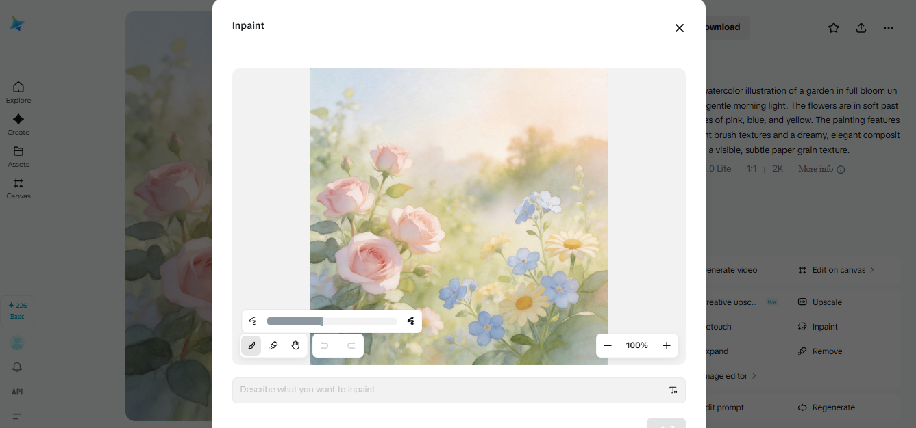 Dreamina's AI inpaint