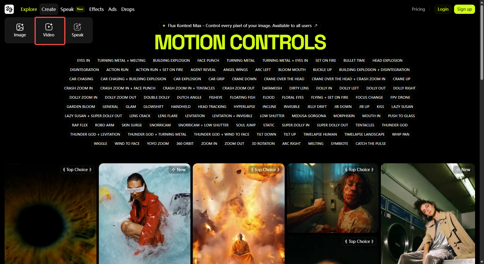 Access Higgsfield and choose the Video function