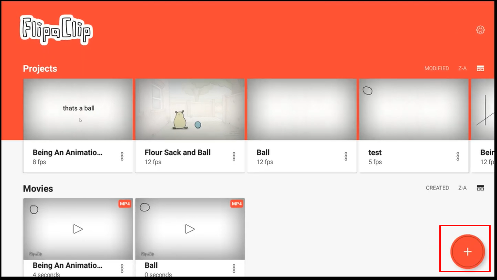 Creating a project in FlipaClip on PC