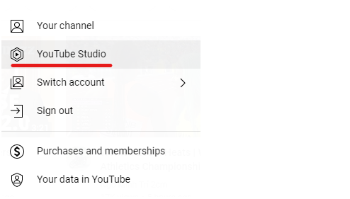 Opening the YouTube Studio to access Analytics