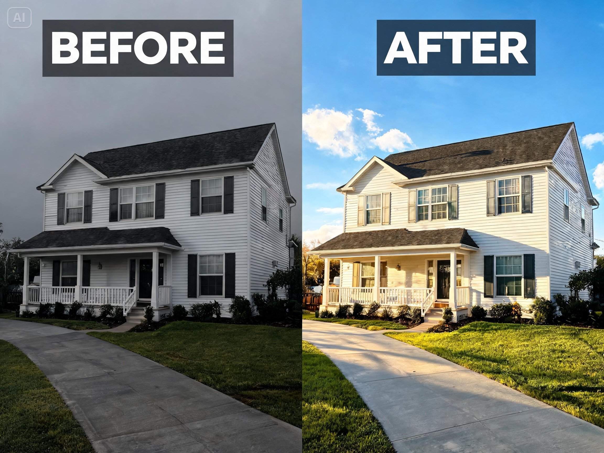 Prompt for a real estate exterior shot