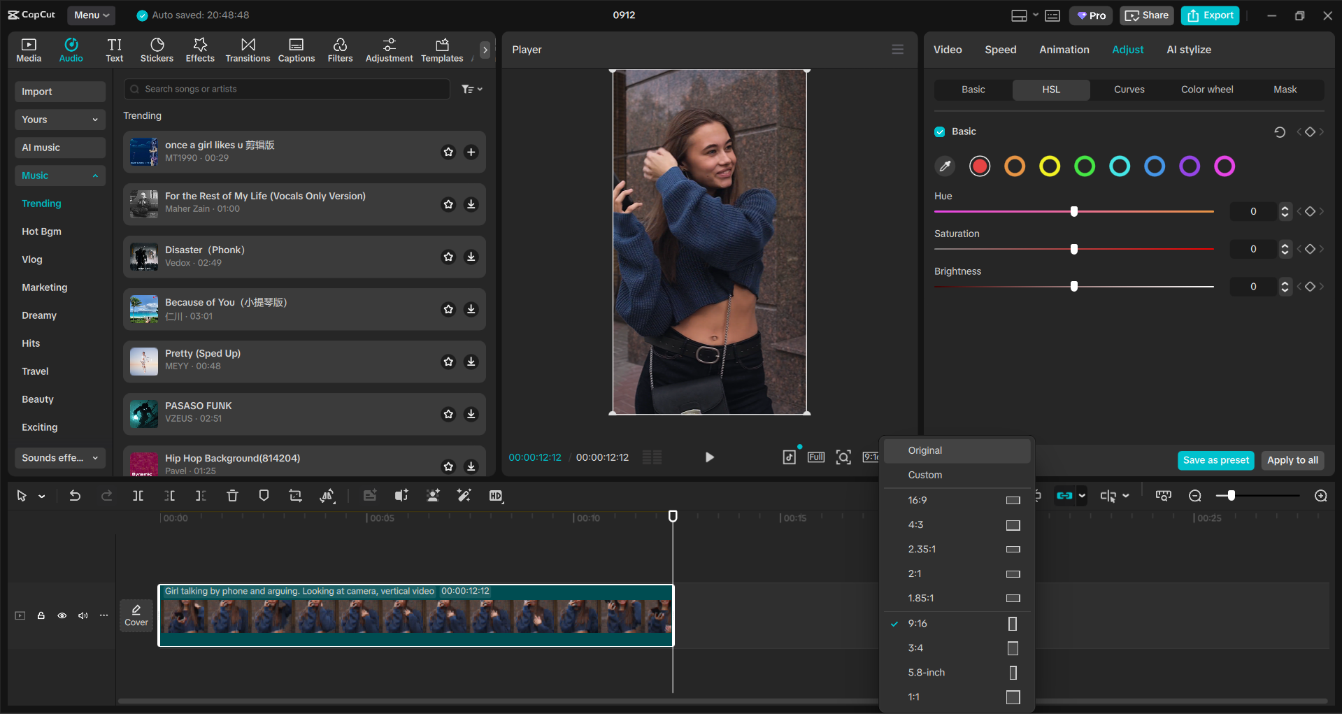 Interface of the CapCut desktop video editor - the best video editor for Instagram Reels