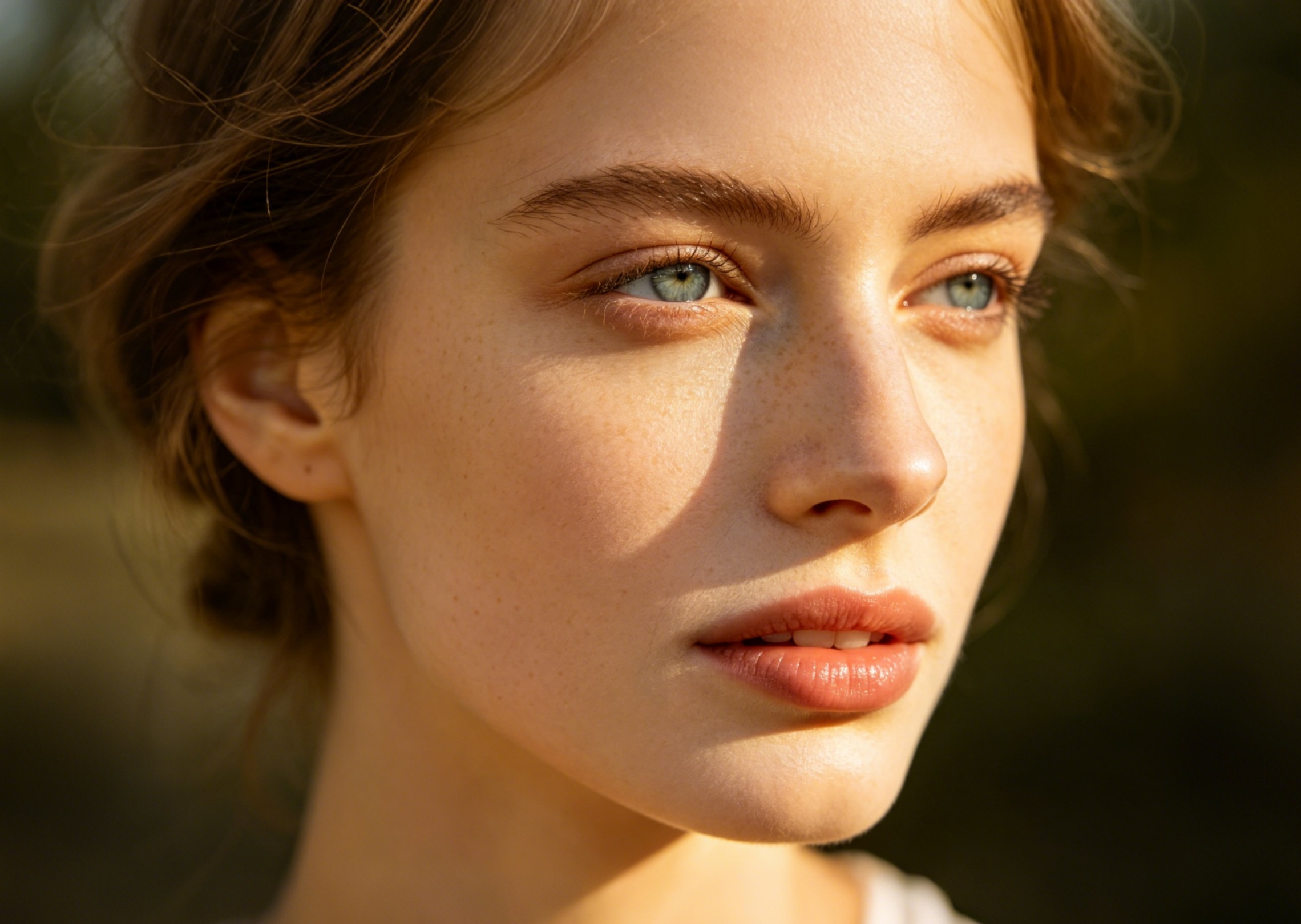 Generate a realistic female face with European features