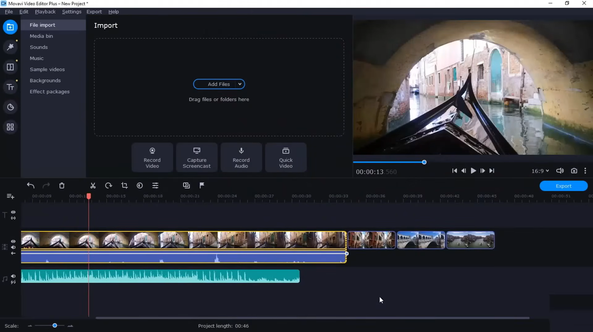 ניצול עורך וידאו Movavi במחשב