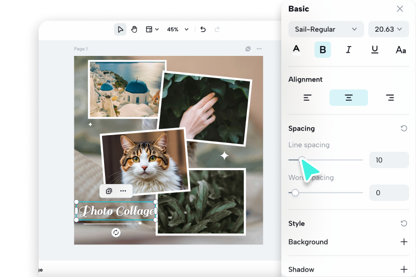 Customize your grid on the canvas