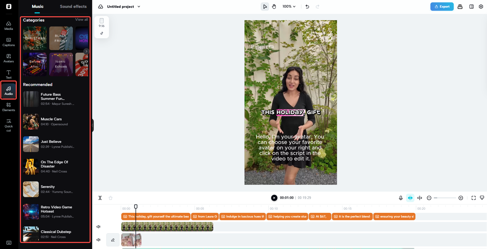 adding funny sound effects to video in Pippit