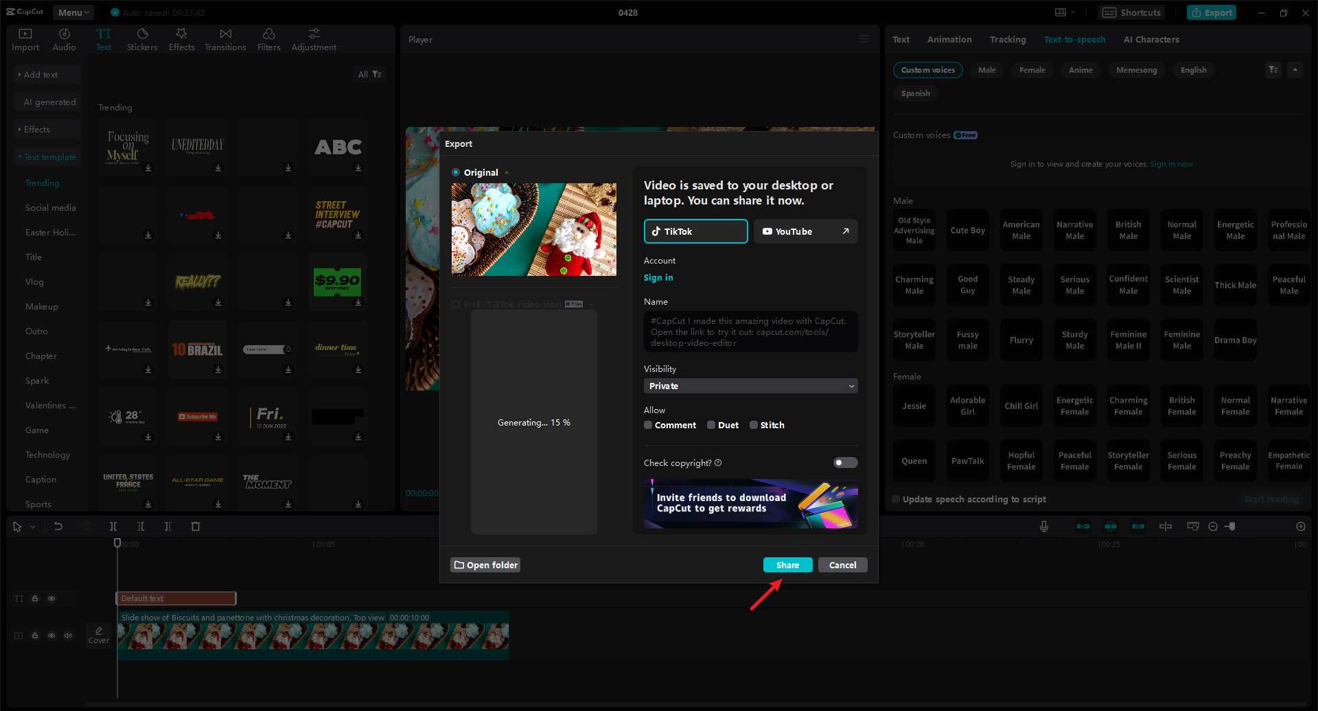 Share video to social media