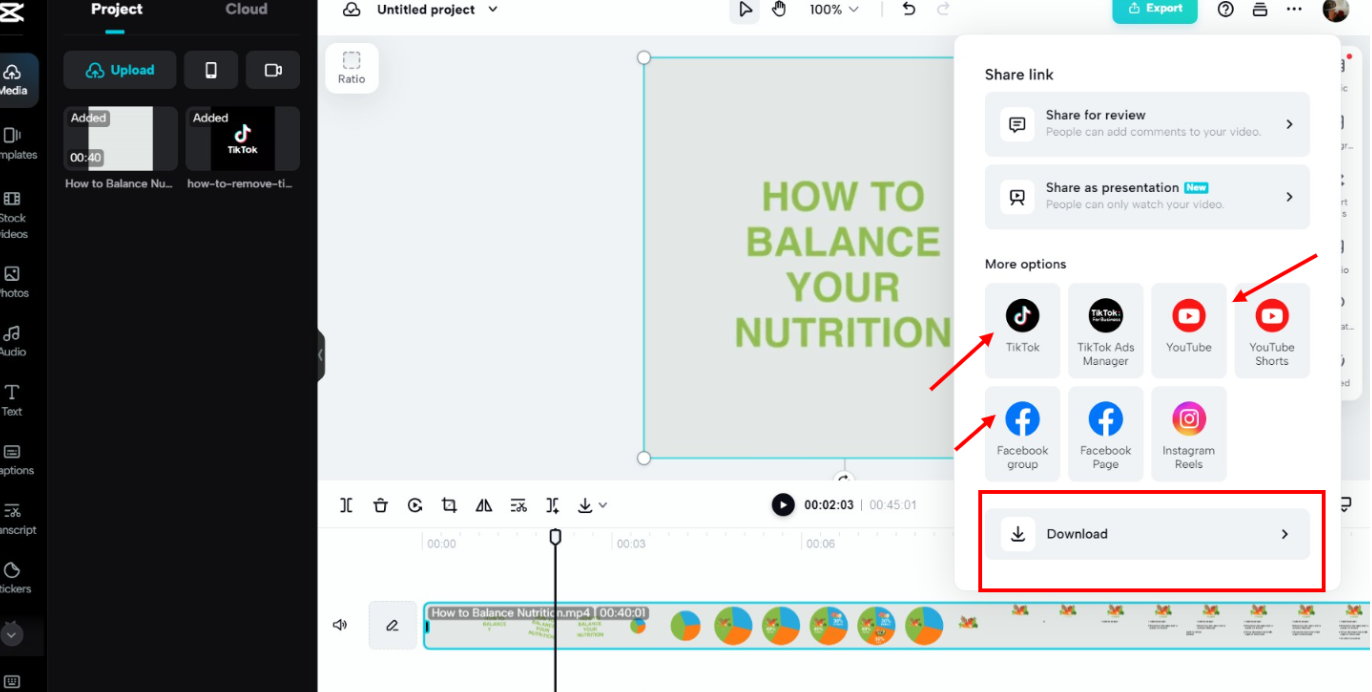 Export video