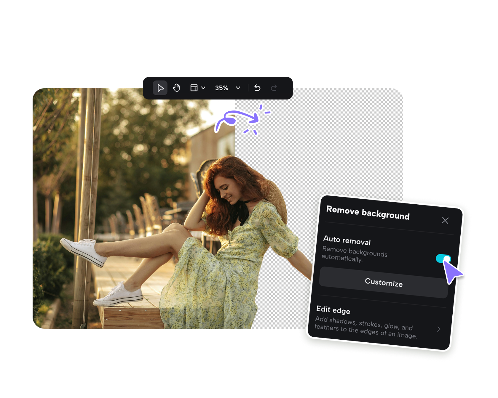 CapCut gratis AI foto achtergrond remover