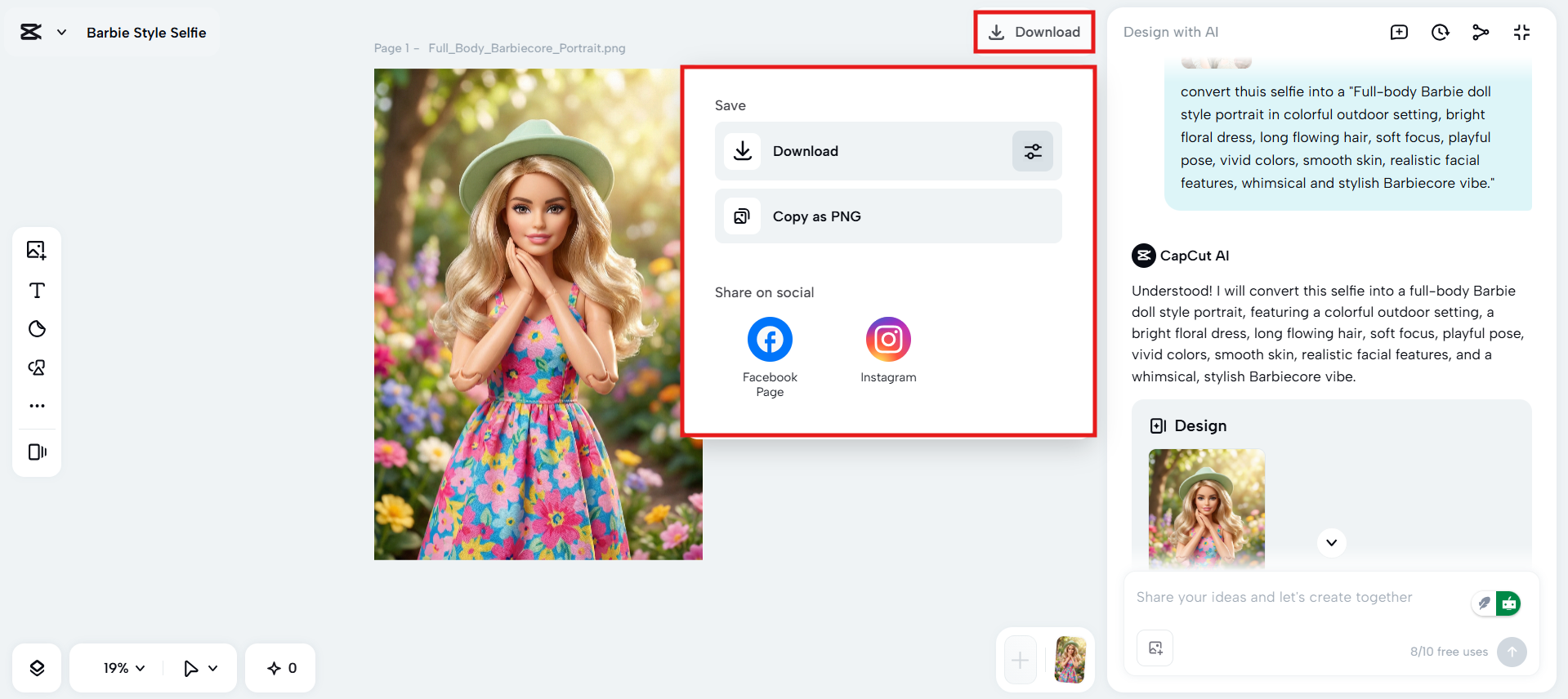Download your high-quality Barbie edit