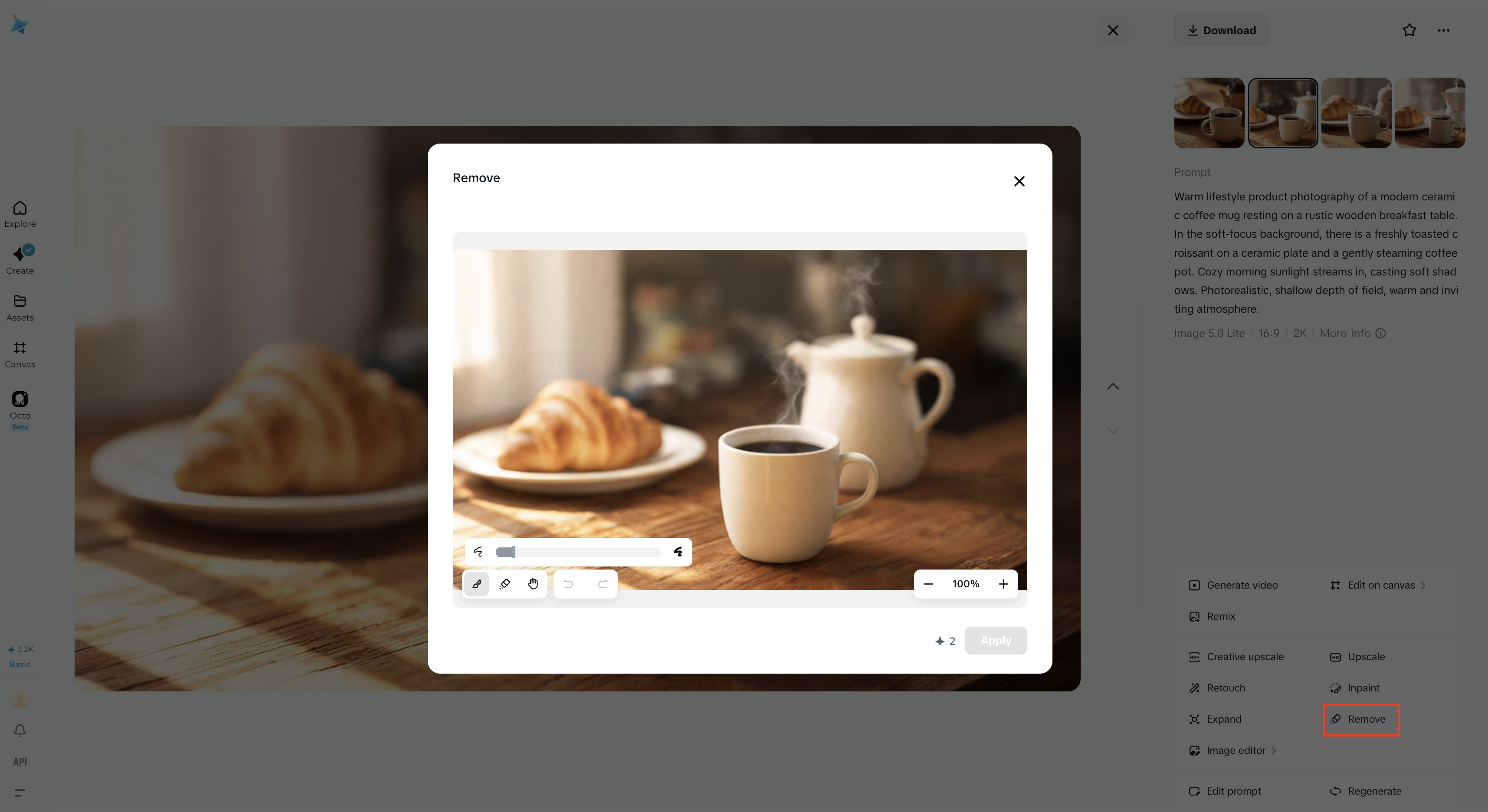 Remove product background with AI