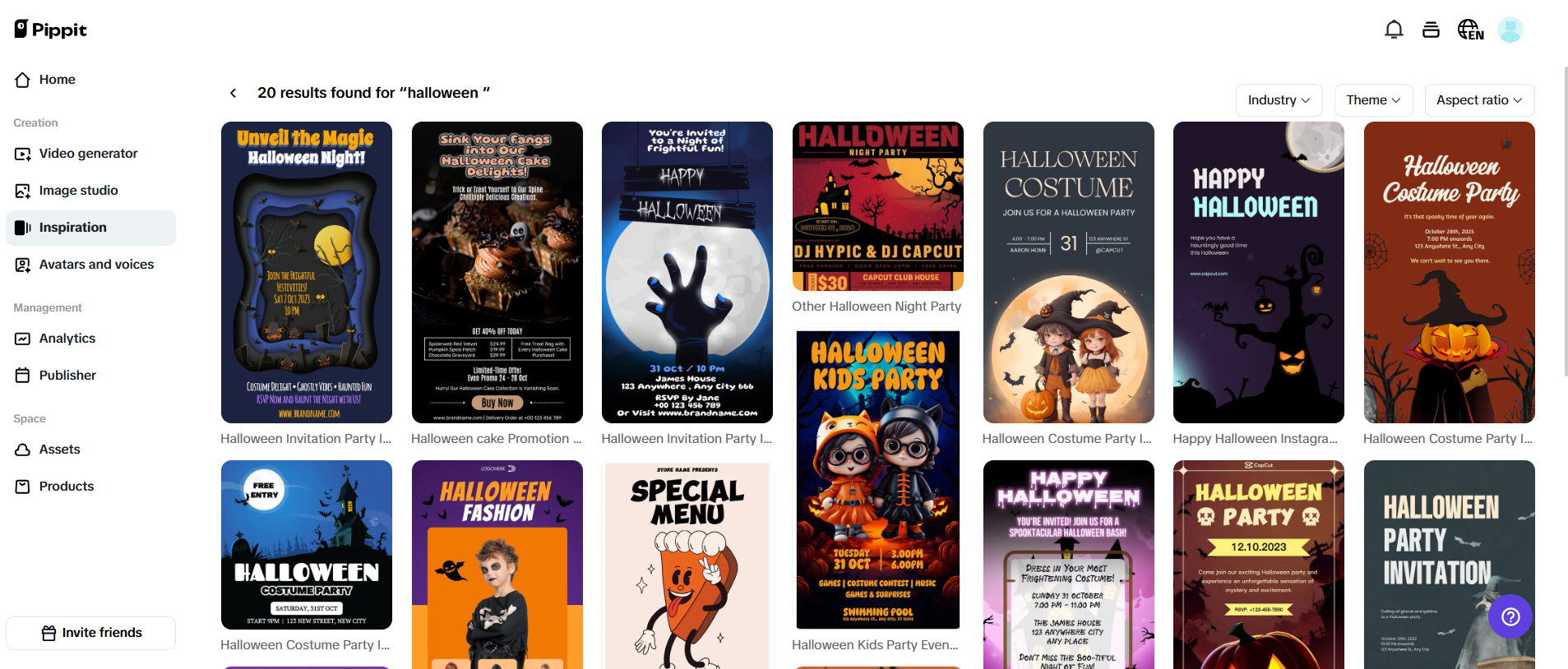 Multiple Halloween poster templates