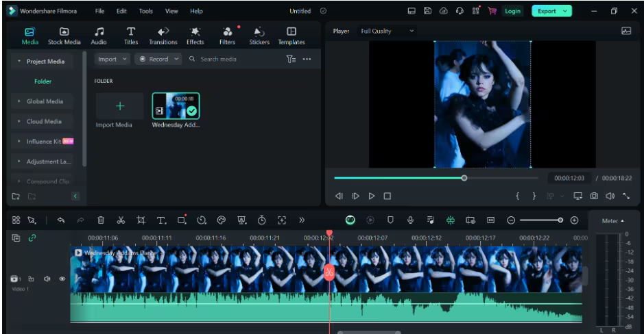 Zoom in transition in Final Cut Pro between two video clips