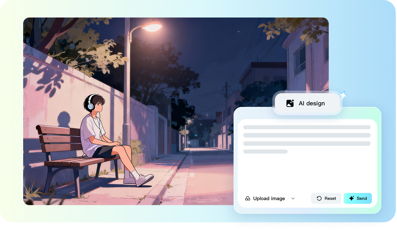 Generate aesthetic lofi backgrounds from text or photos