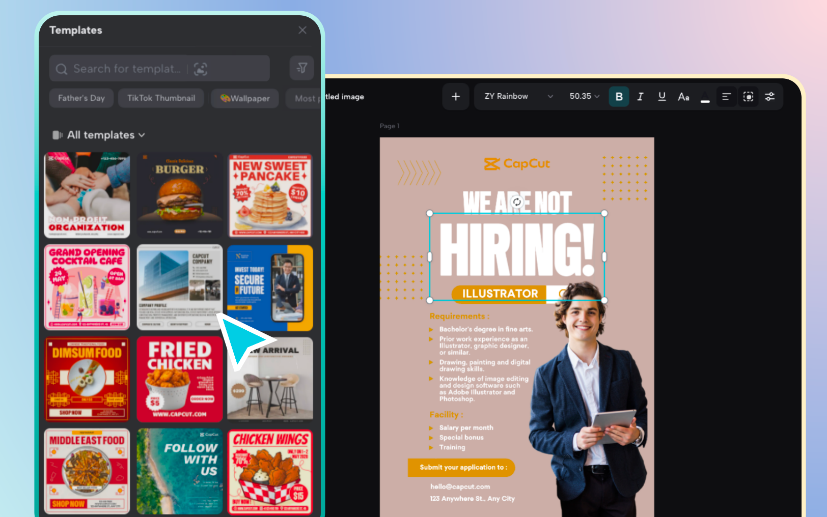 Choose a flyer template