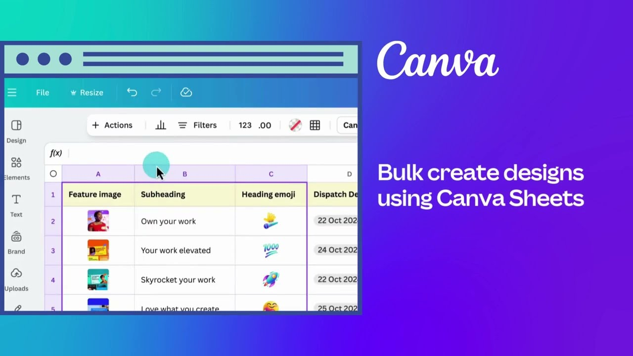 Bulk create feature in Canva