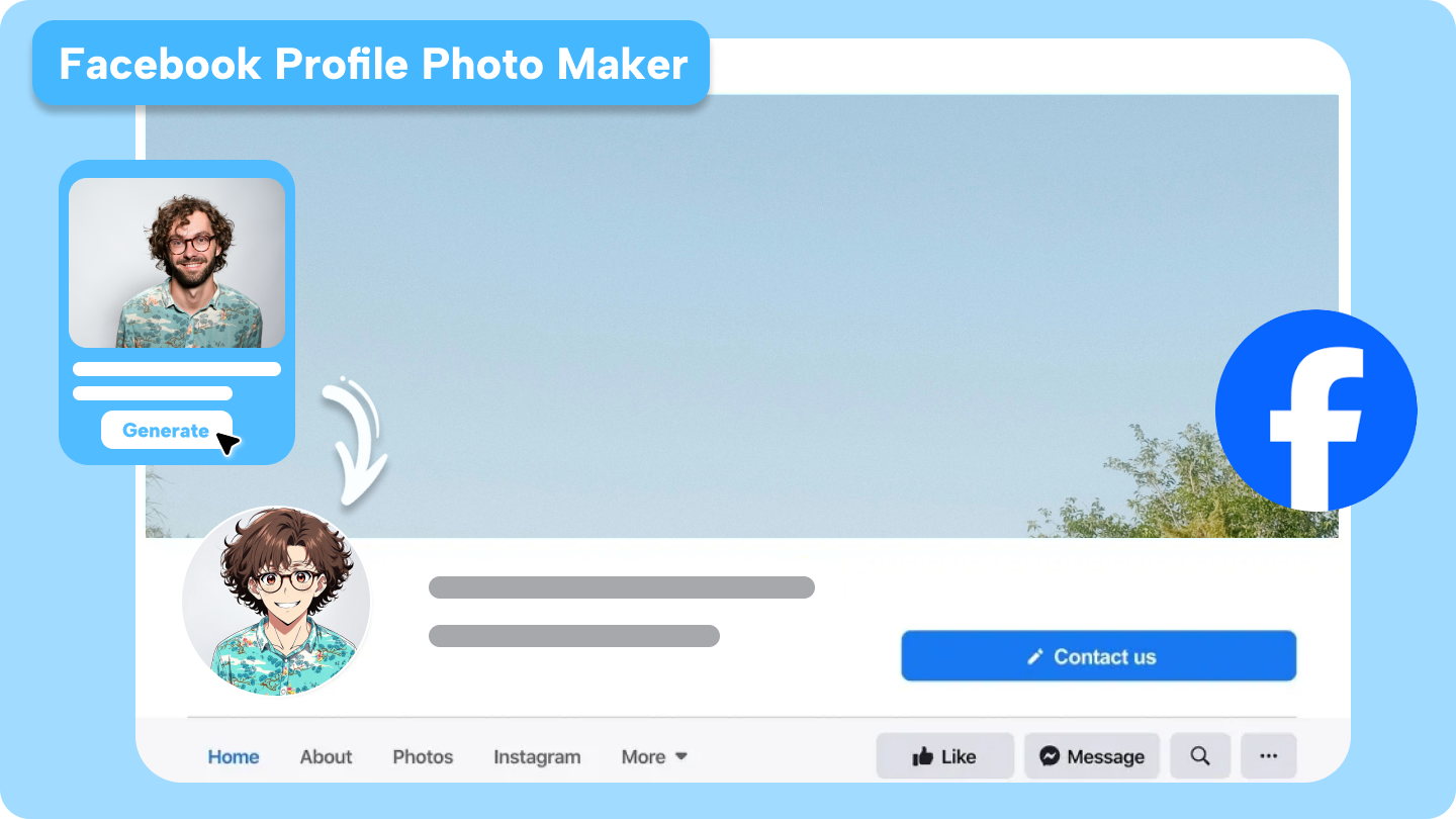 Creator de fotografii pentru profilul Facebook