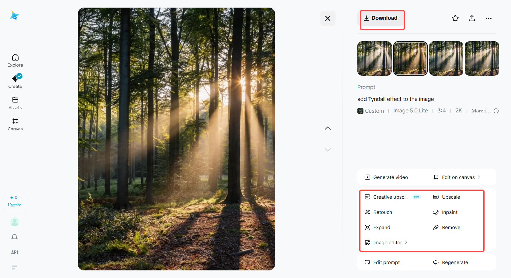 Download the Tyndall effect image