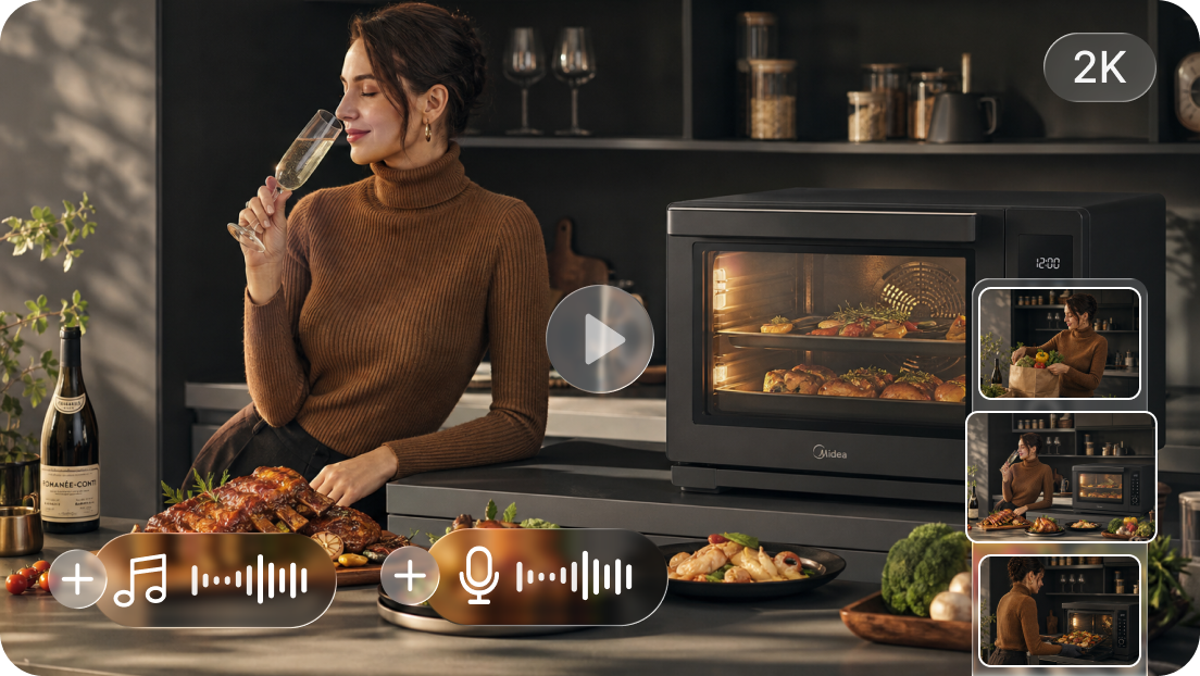 Customize 2K videos with native stereo audio and multi-shots 