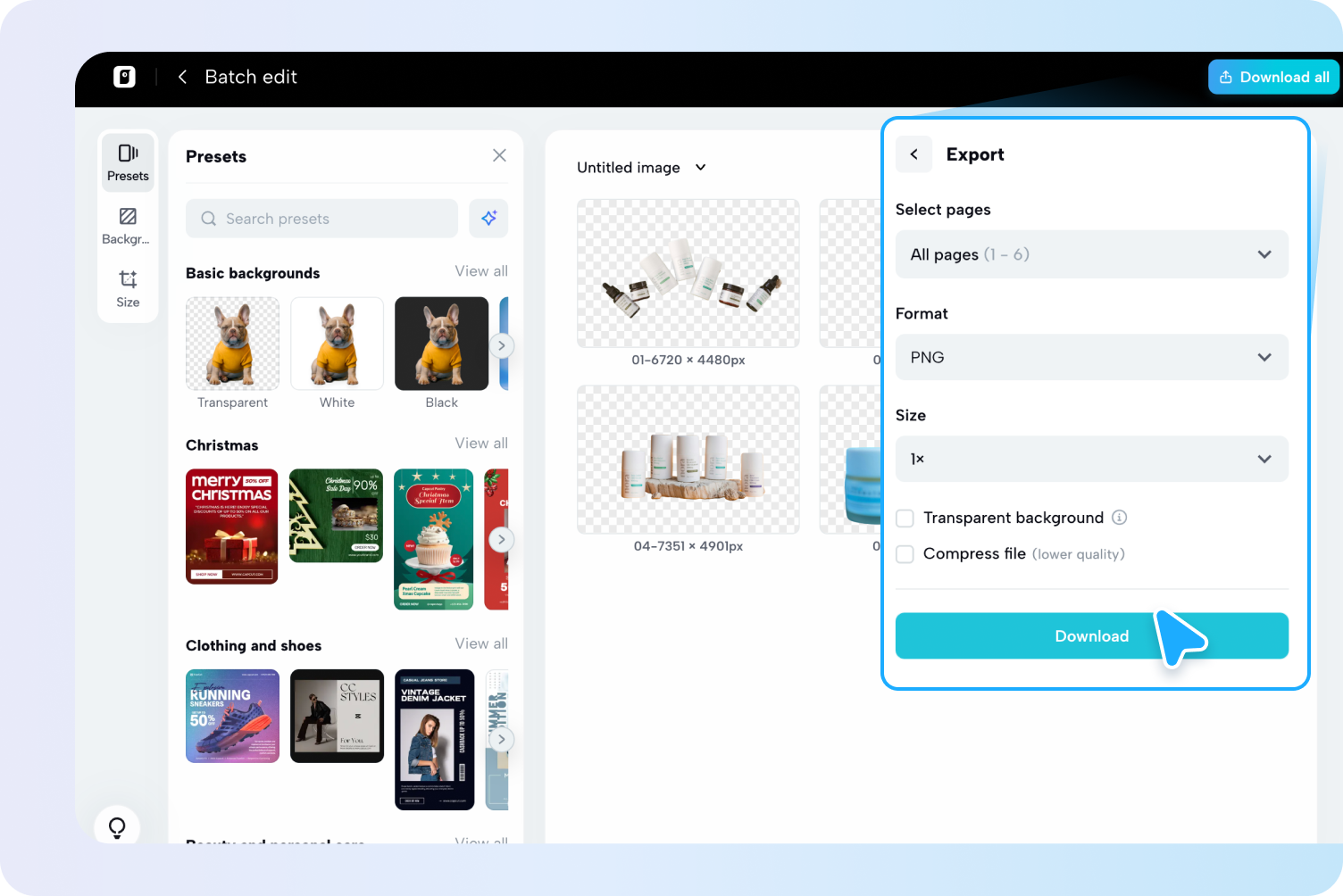 Экспорт изображений на устройство