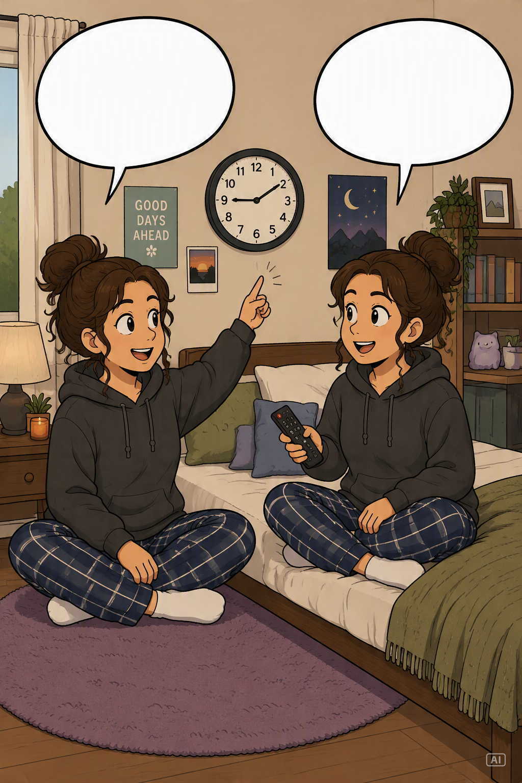 Talking to myself bedtime meme image generated by Pippit