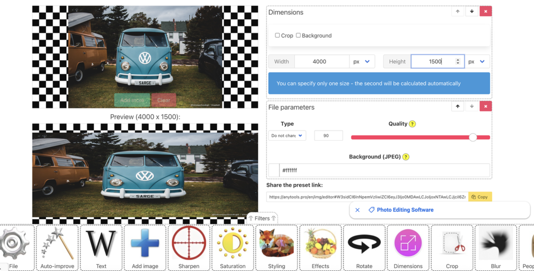 Strecken Sie Ihr Image
