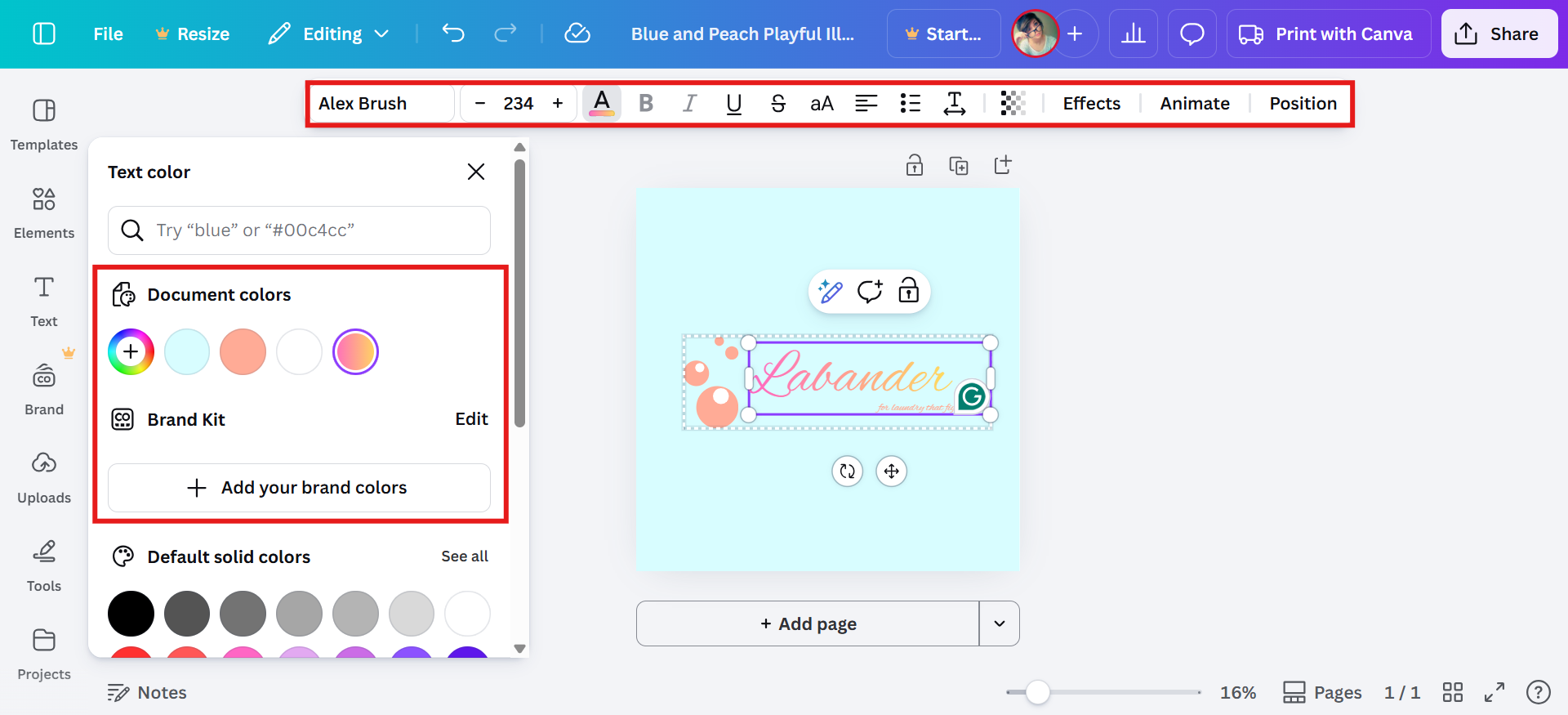 Customize the template design