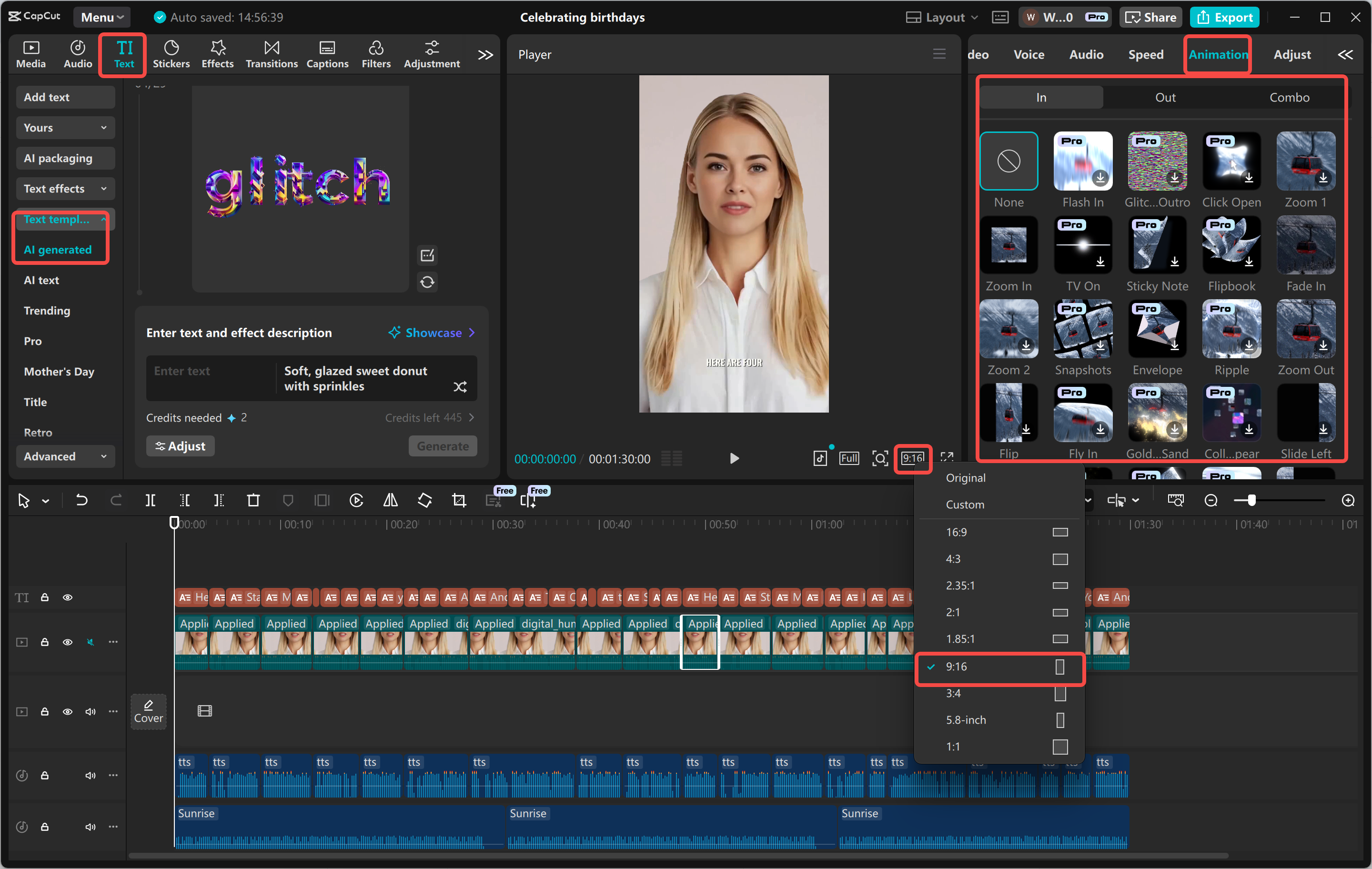 Personalizando um Reel do Instagram com o editor de vídeo para desktop CapCut