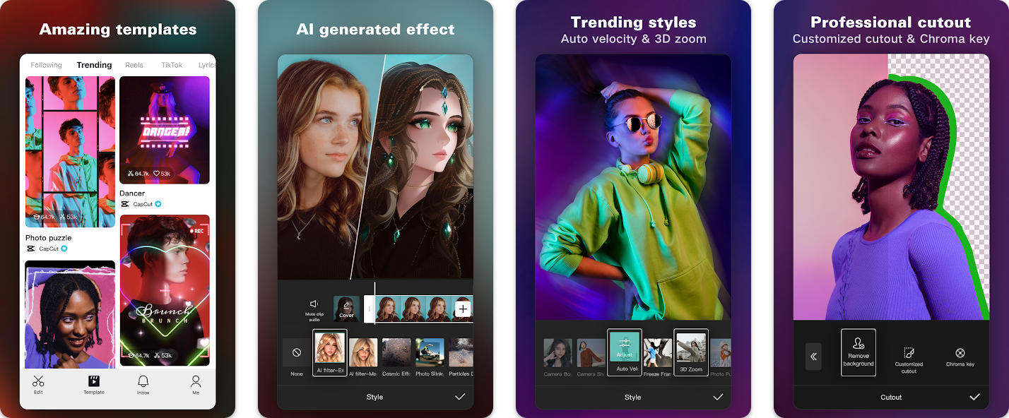 CapCut mobile app - the best autocut video editor