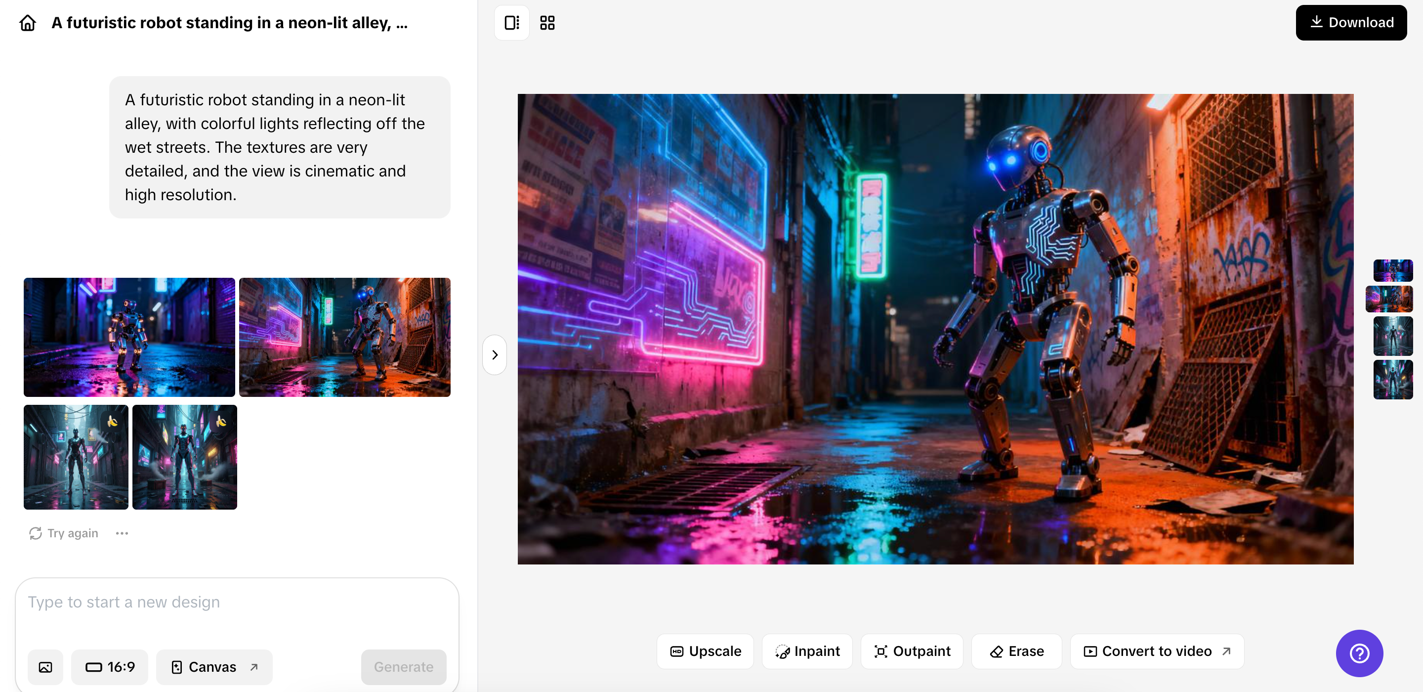 Generate robot scene