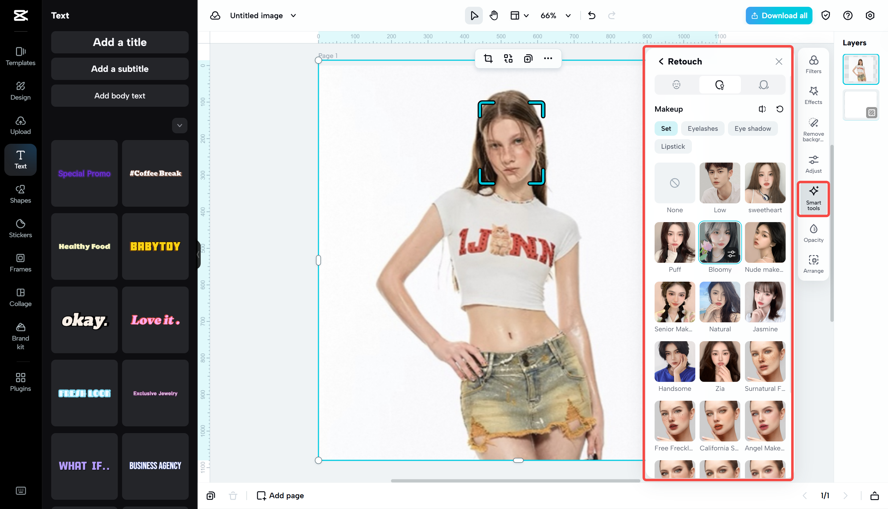 Retouch the image on CapCut Web