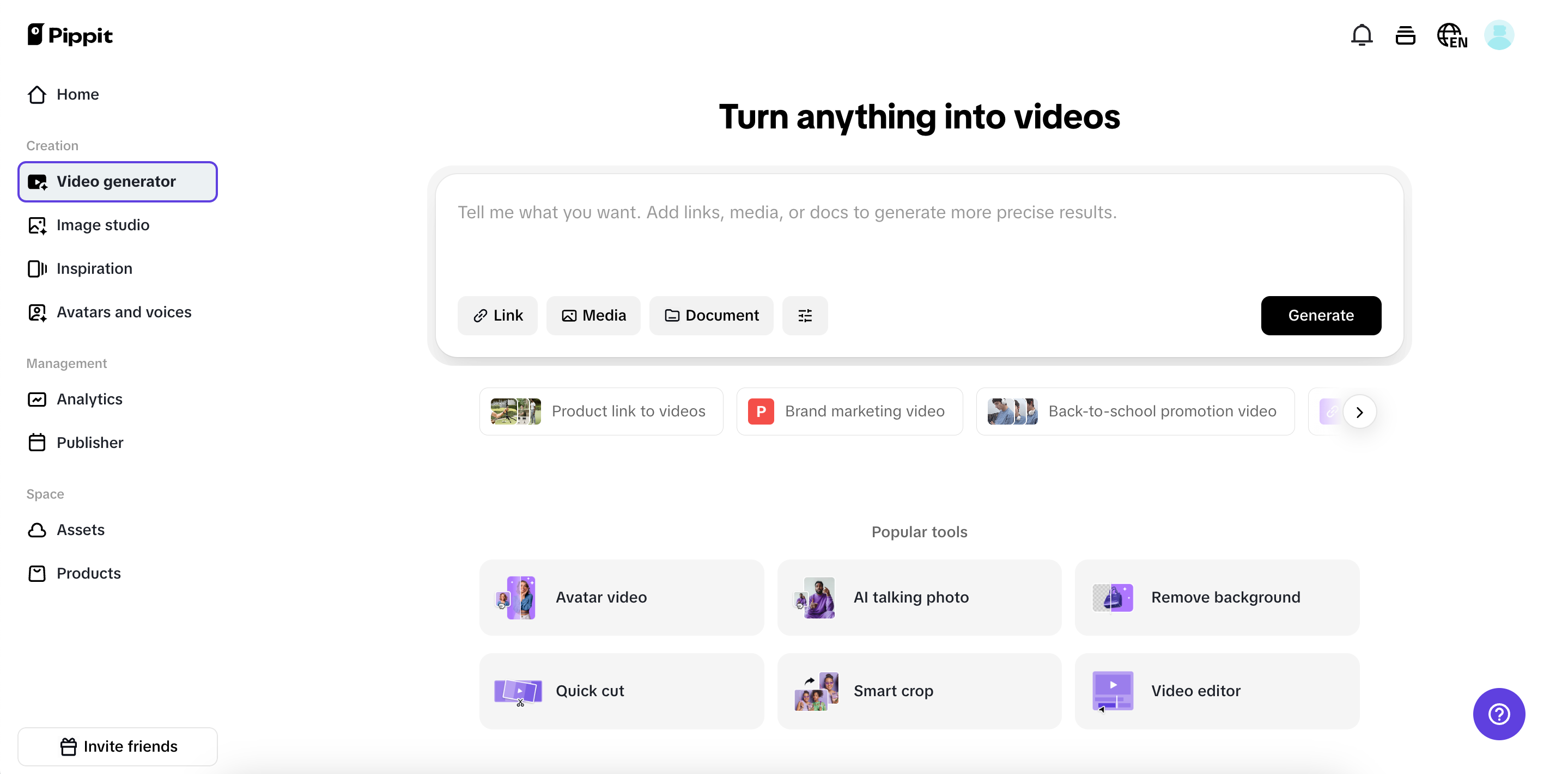 One-click video generation