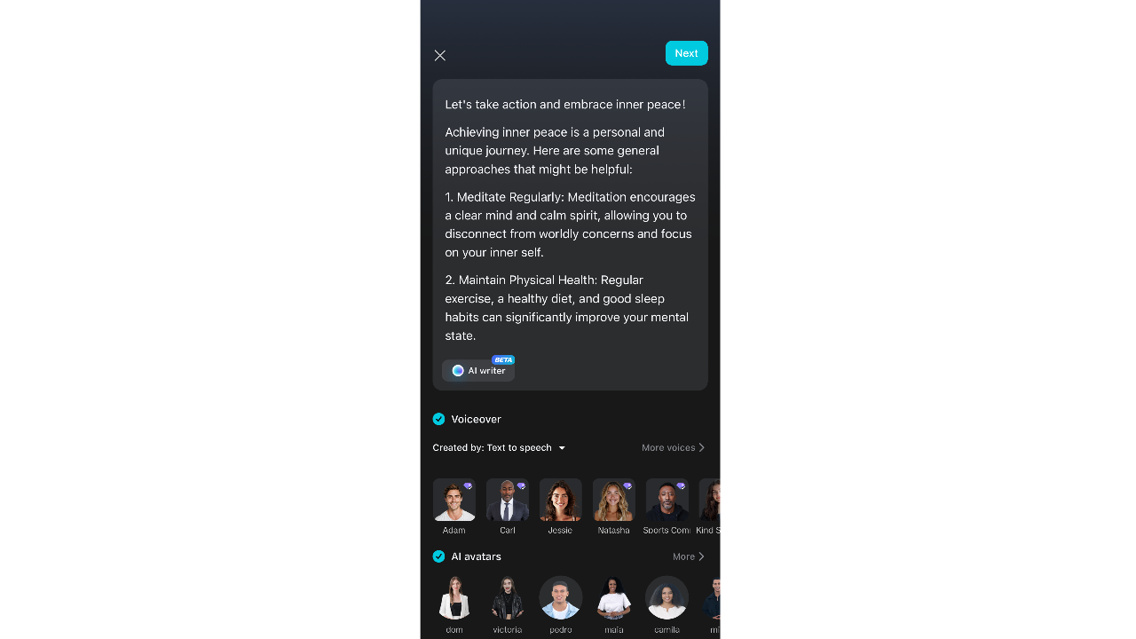 CapCut App text to audio generator